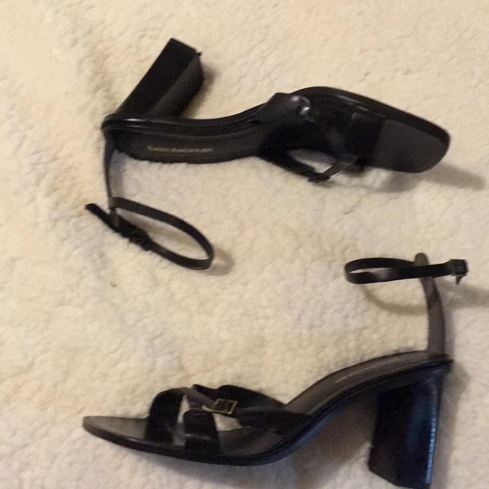 Enzo Angiolini Leather black square toe heel